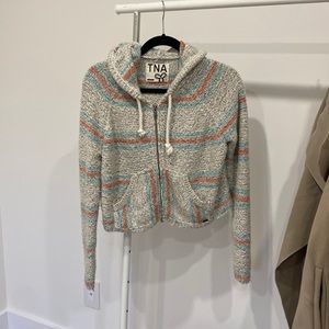 Aritzia Crop Sweater with hood size XS